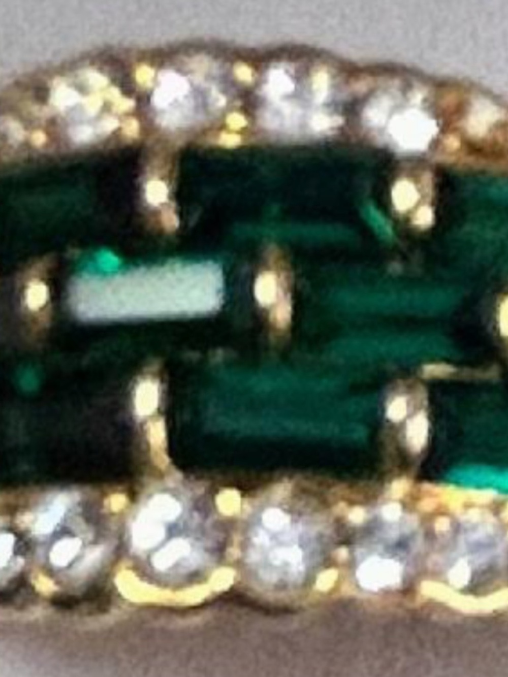 Share Sparkly Clear Crystal and Green Cocktail Rhinestone Ring